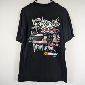 Dale Earnhardt Intimidator L NASCAR T Shirt Mens Black Vintage Racing Tee
